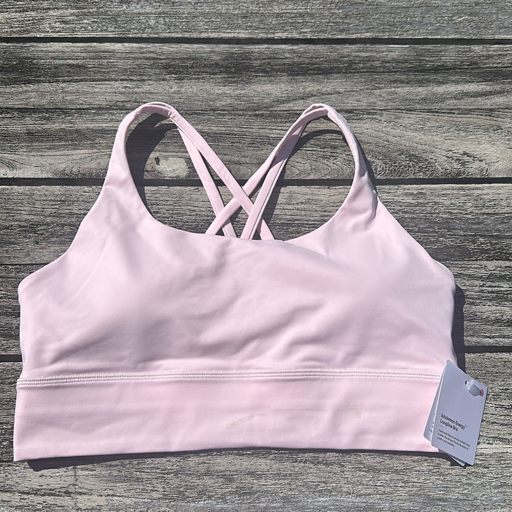 lululemon athletica Lululemon Energy Longline Bra Size 10 Flush Pink FUSP NWT - Picture 3 of 9
